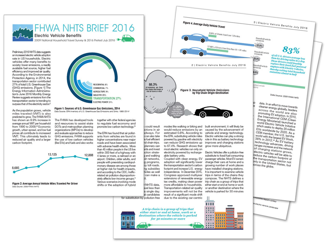 2016 FHWA NHTS frour page brief about electric vehicle benefits